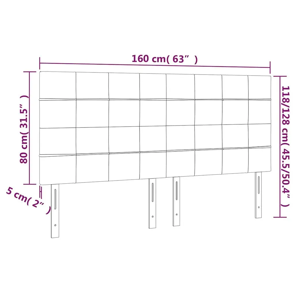 Grey Fabric Headboard with Height Adjustment