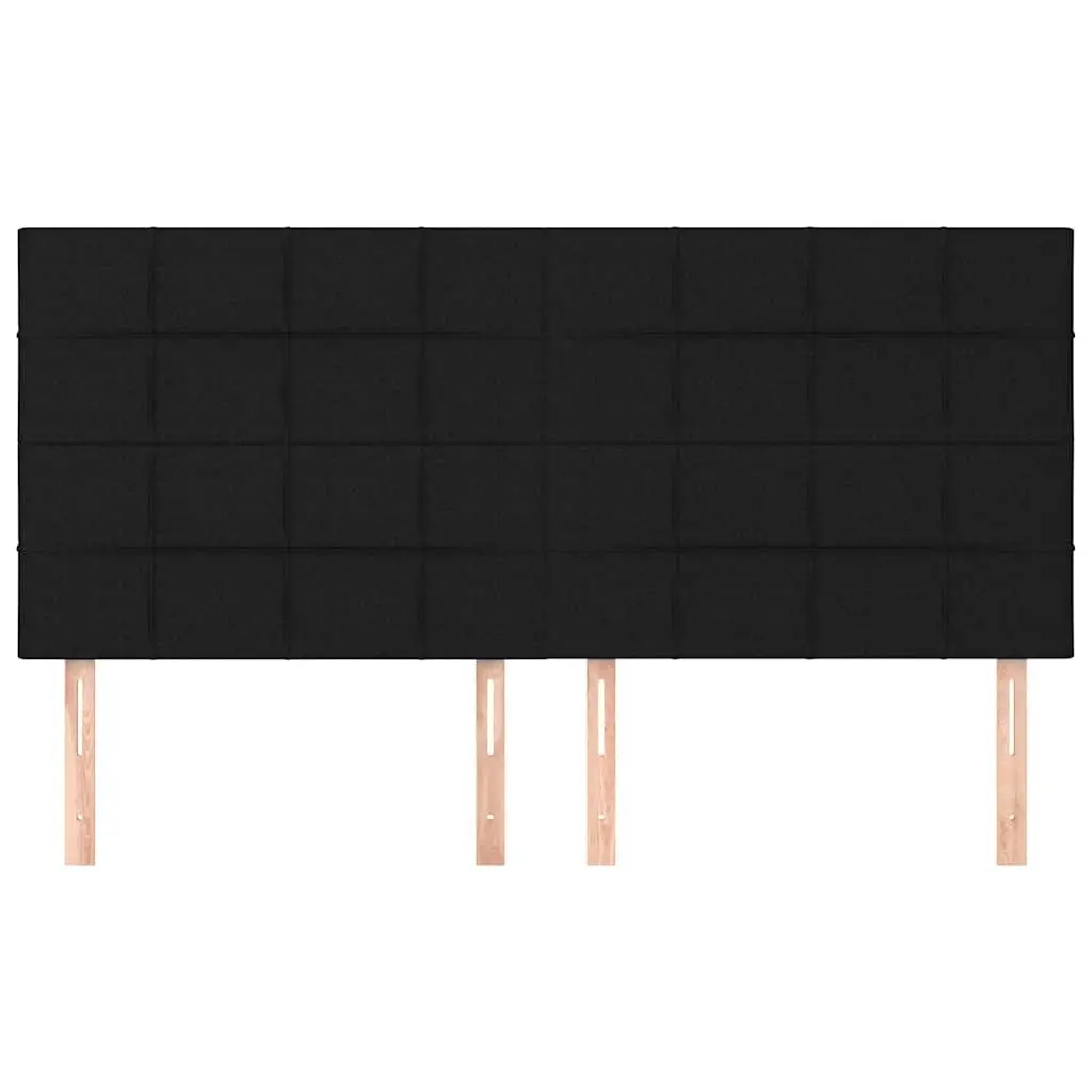 Headboard Black Bedroom Furniture 160x5x118/128 cm Fabric Backrest Support