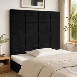 Black Velvet Headboard Dimensions: 100x5x118/128 cm