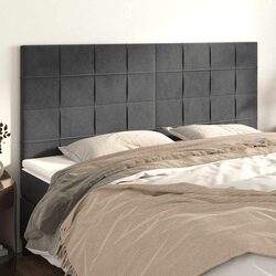 Headboard Specifications: Dark Grey Velvet 200x5x118/128 cm