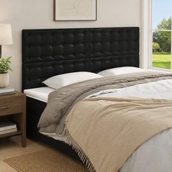 Dimensions and Specs of Black Faux Leather Headboard 200cm