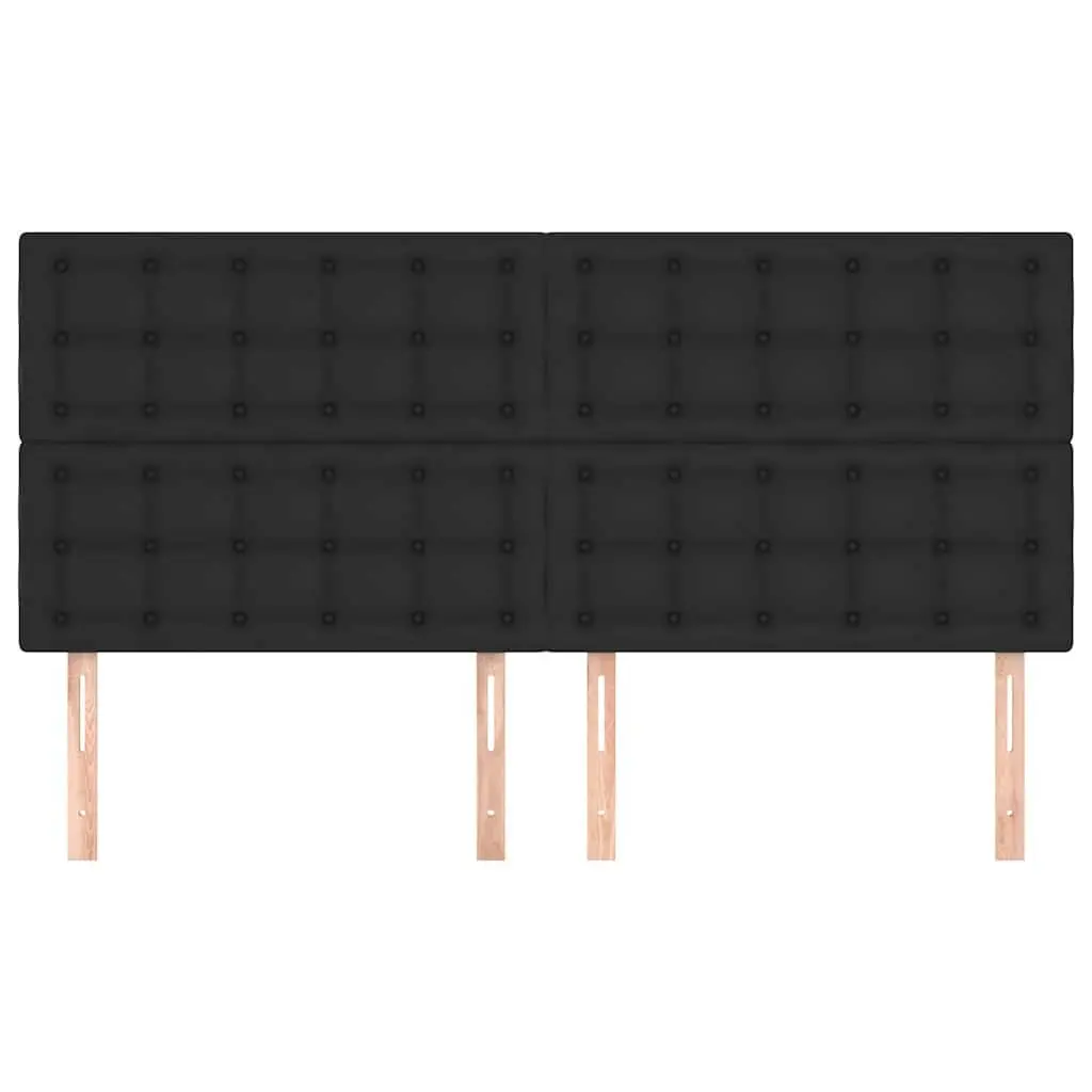 Headboard Black Faux Leather Bedroom 200cm Adjustable Height