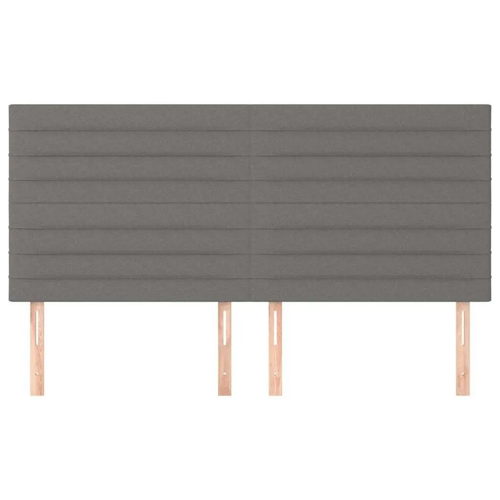 Headboard Dark Grey 160x5x118/128 cm Fabric Bedroom Bed Frame Support Back Rest