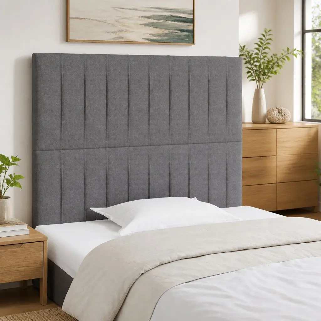 Grey Fabric Adjustable Height Headboard