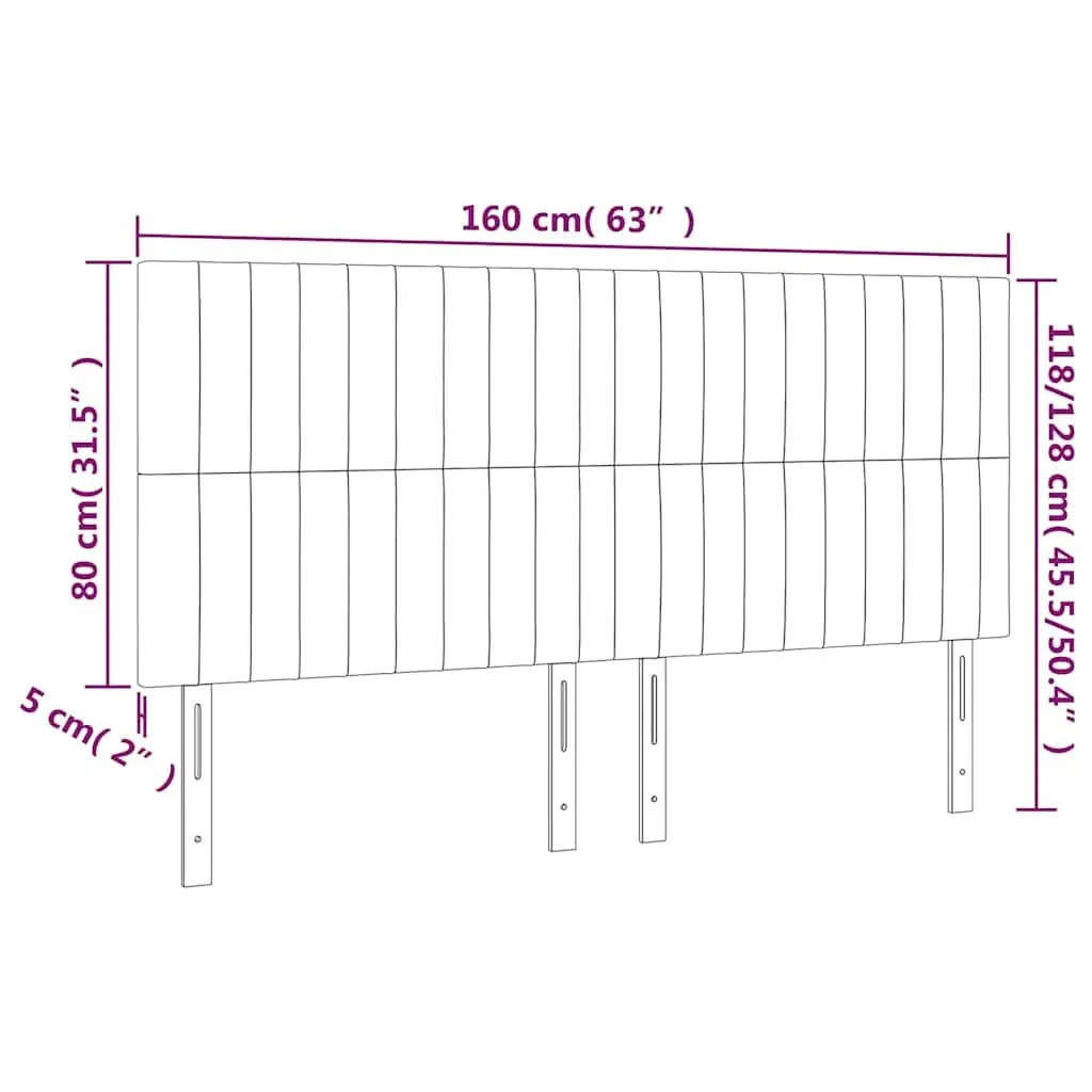 Headboard Dark Grey Bedroom Furniture 160x5x118128 cm Fabric Bed Back Support