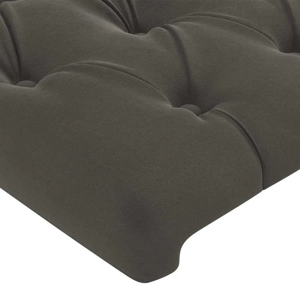 Grey Velvet Headboard with Wooden Legs Adjustable Height Bedroom Furniture