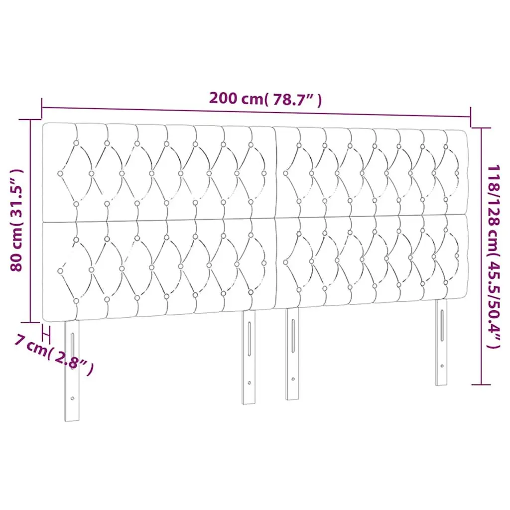 Velvet Headboard Black Bedroom 200cm Adjustable Height