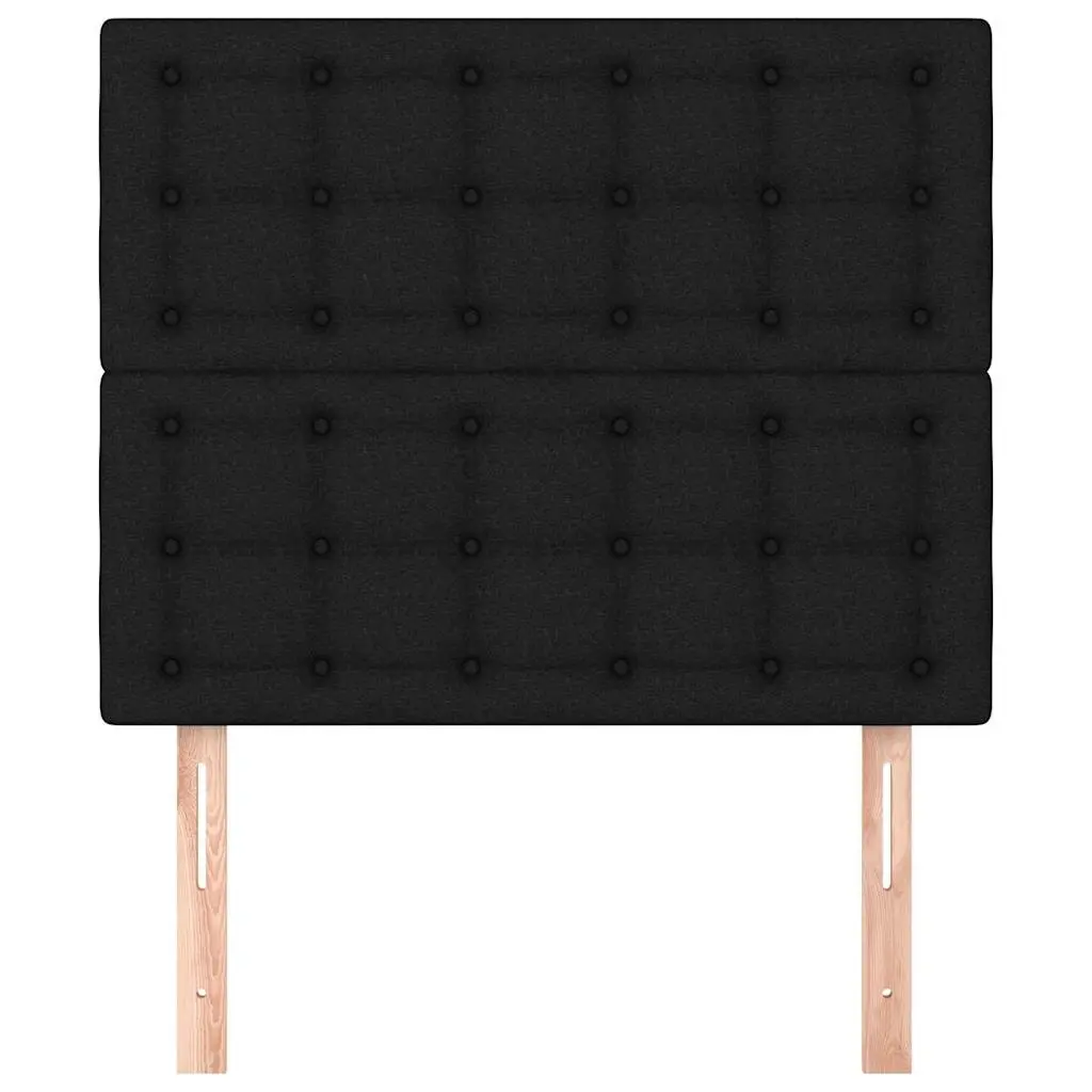 Bed Headboard 80cm Black Fabric Adjustable Height Wooden Legs Back Support