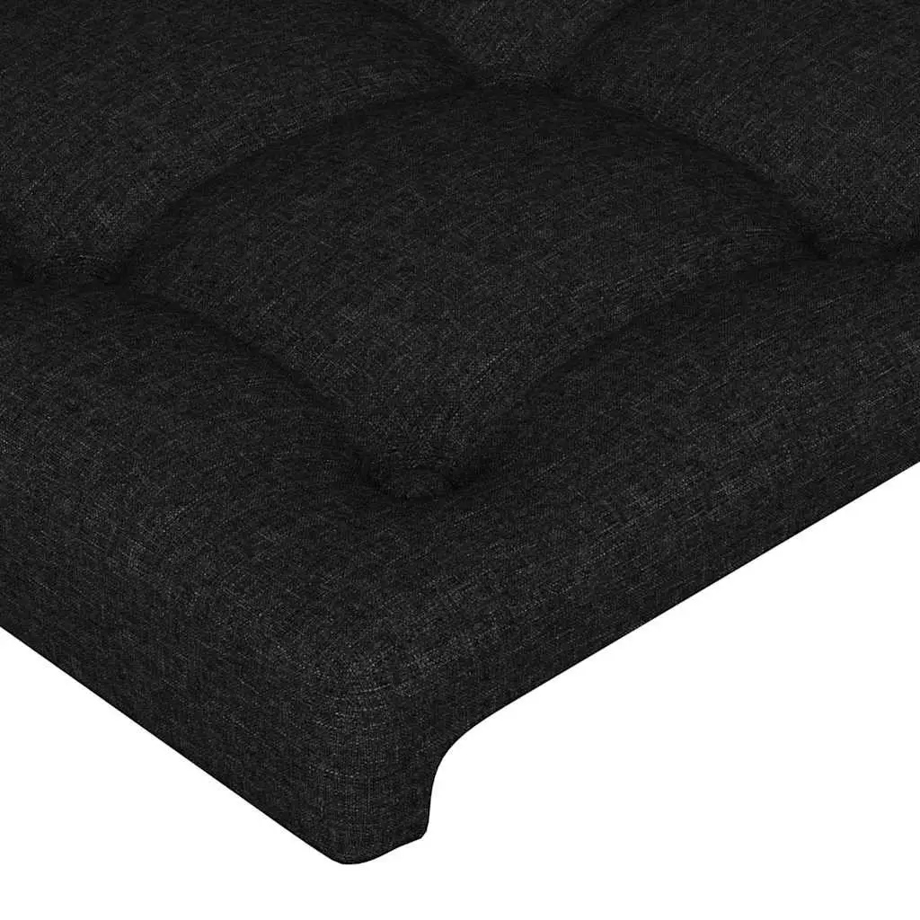 Bed Headboard 80cm Black Fabric Adjustable Height Wooden Legs Back Support