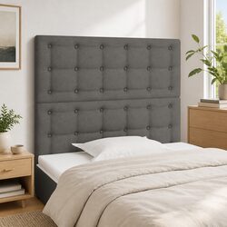 Dimensions and Features of a Dark Grey Fabric Headboard