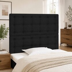 Black Fabric Headboard Dimensions: 100 x 5 x 118/128 cm