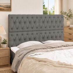Headboard Specifications: Grey Fabric, Dimensions, and More