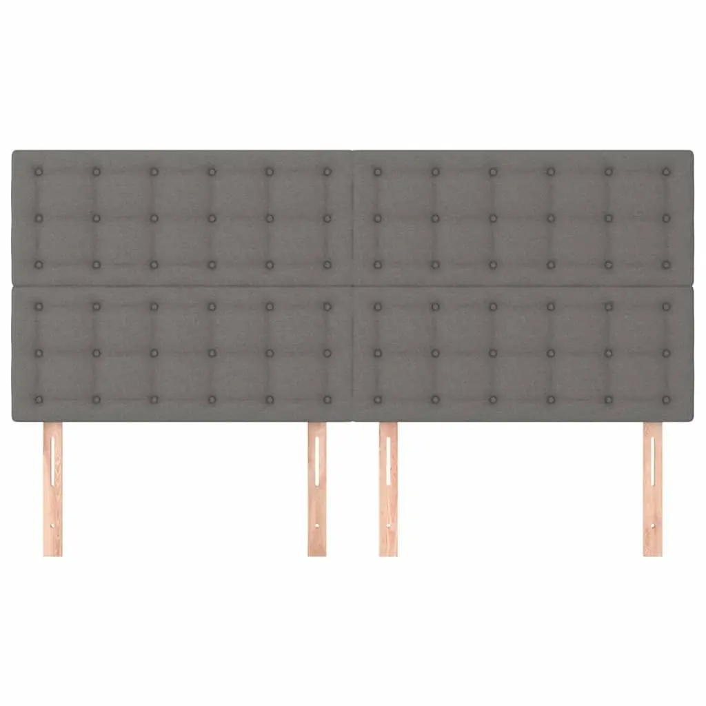 Fabric Headboard for Bedroom Dark Grey 200cm Adjustable Height with Wooden Legs