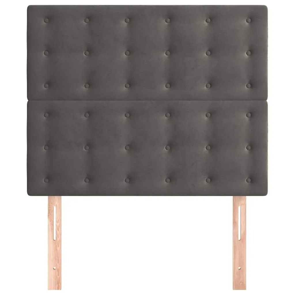 Headboard Dark Grey Velvet Adjustable Height Bed Head Support 80 x 5 x 118/128 cm