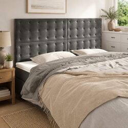 Dark Grey Velvet Headboard Specifications: 160cm