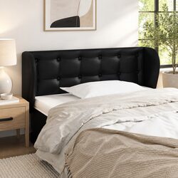 Faux Leather Bed Headboard with Ears, 103cm Black
