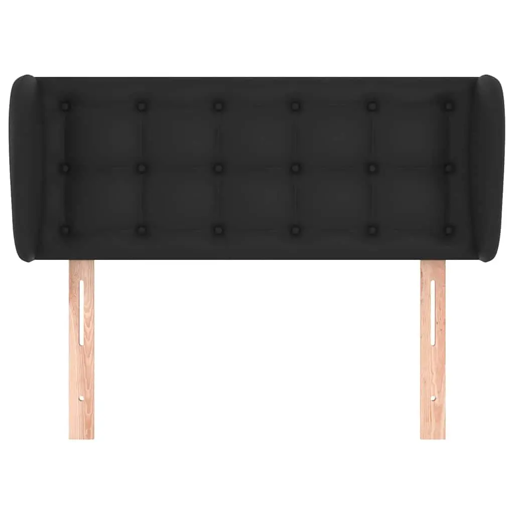 Faux Leather Bed Headboard with Ears, 103cm Black