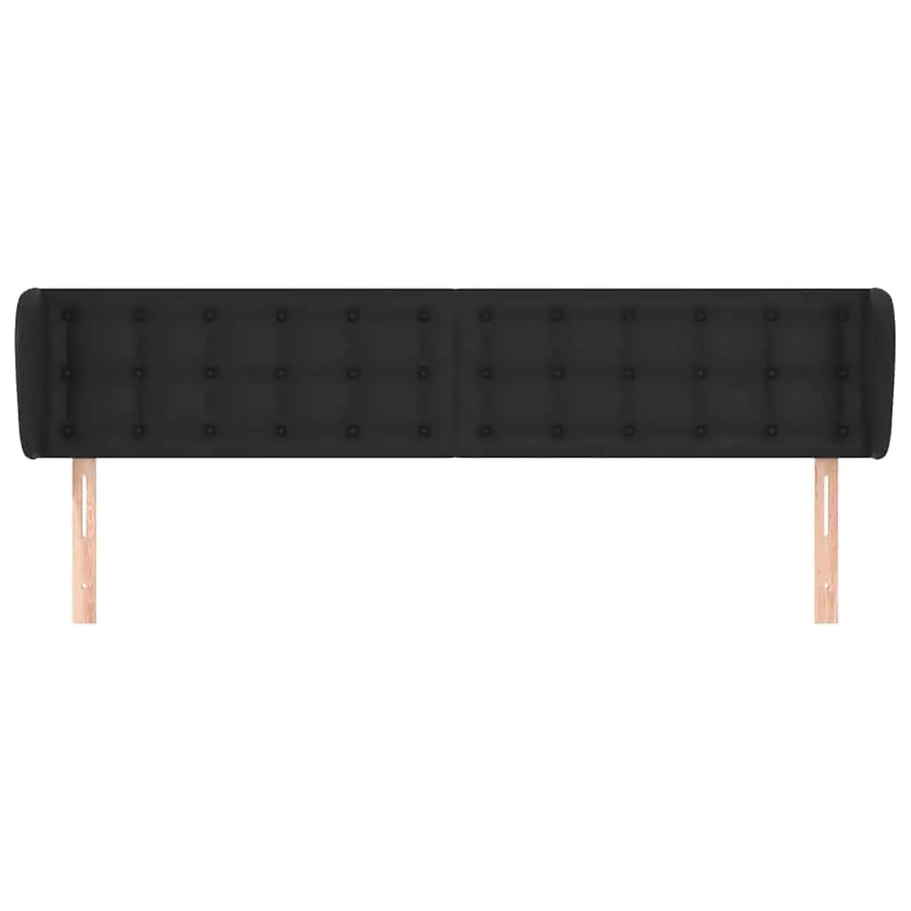 Faux Leather Headboard with Ears for Bedroom 163cm Adjustable Height Black