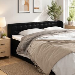 Specifications for Black Faux Leather Headboard with Ears - 203 cm