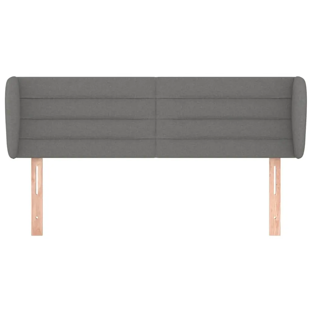 147cm Dark Grey Headboard with Ears and Wooden Legs
