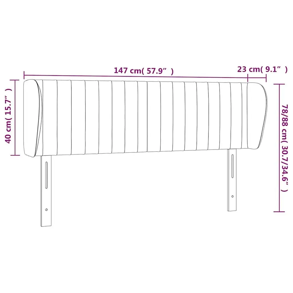 147cm Grey Fabric Headboard with Wooden Legs