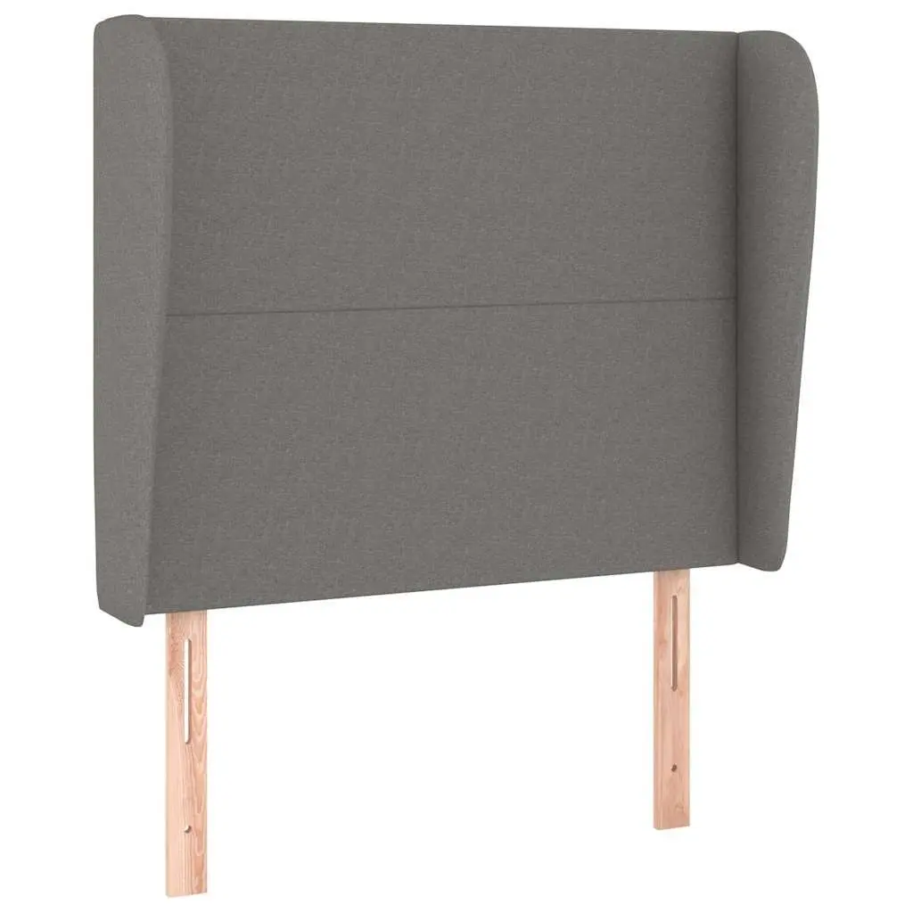 Headboard with Ears Grey 103cm Fabric Bedroom