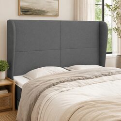 Grey Headboard with Ears: 147 cm Durable Fabric