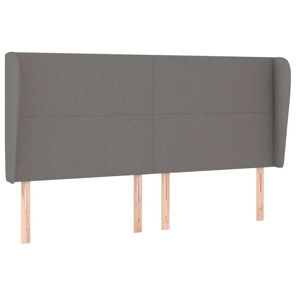 Headboard with Ears Bedroom Dark Grey 203cm Fabric Bed Head Support