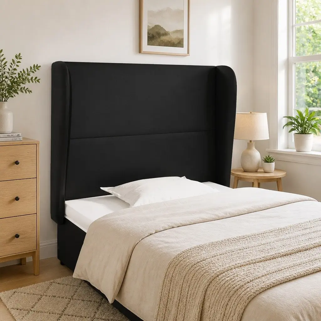 Faux Leather Headboard for Bedroom Black 83 cm