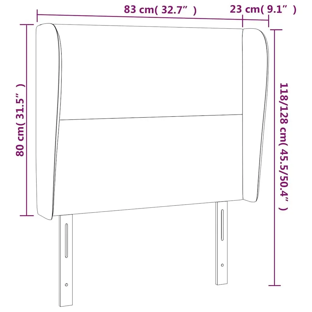 Faux Leather Headboard for Bedroom Black 83 cm