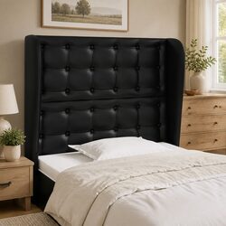 83 cm Black Faux Leather Headboard with Ears Specifications