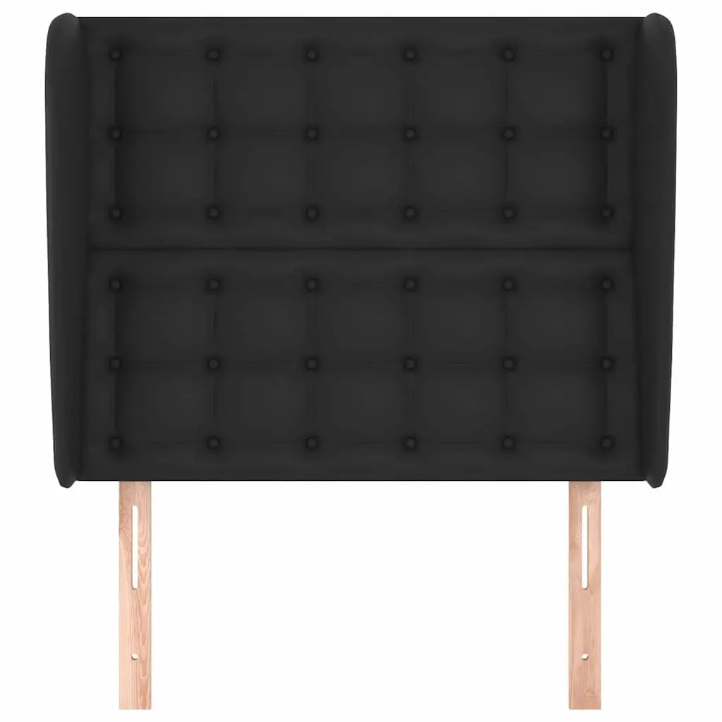 Faux Leather Headboard with Ears for Bedroom 103cm Black