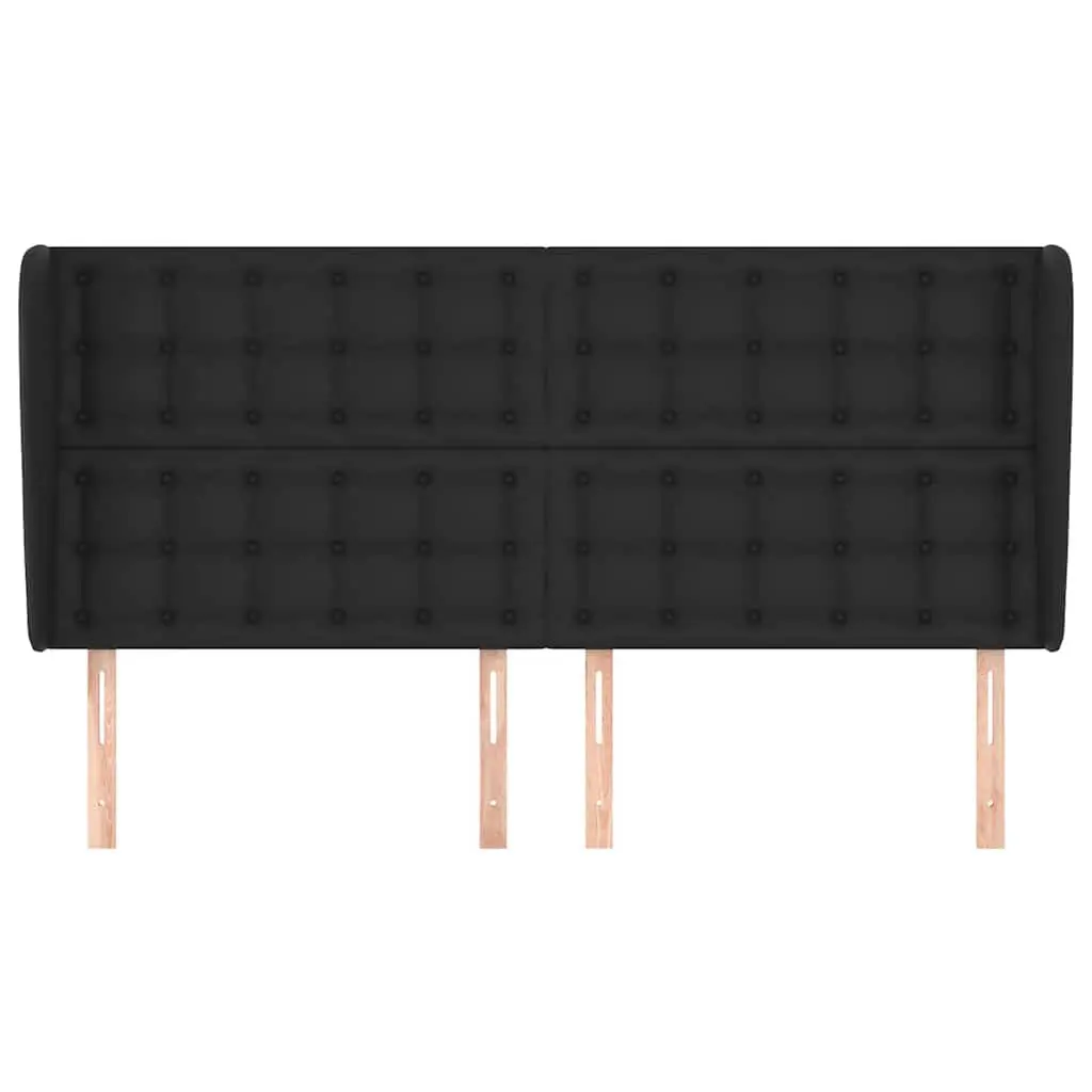 Faux Leather Headboard with Ears for Bedroom 163cm Black