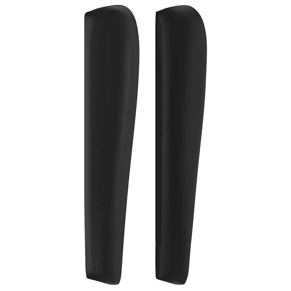 Black Faux Leather Headboard with Ears 203cm