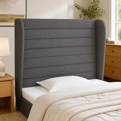 Grey Fabric Headboard 83cm with Adjustable Height Support