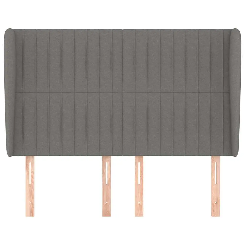 Headboard with Ears Grey 147cm Bedroom Furniture Fabric Upholstered Design