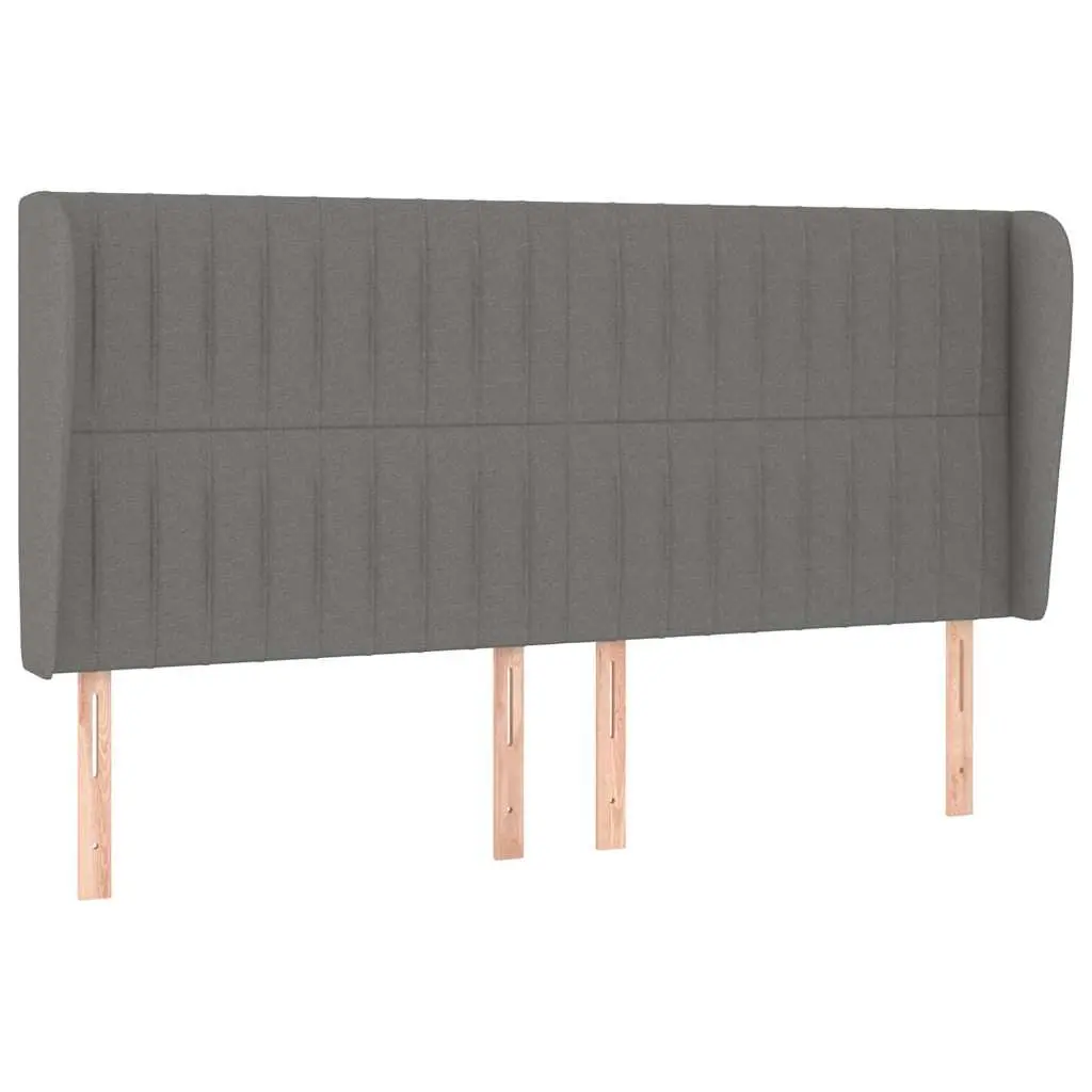 Dark Grey Fabric Headboard with Ears