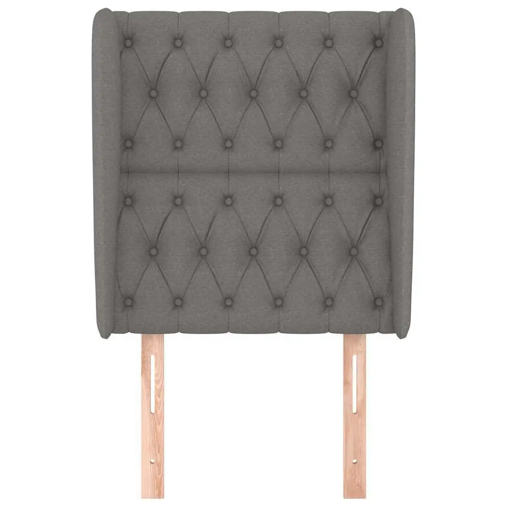 Headboard with Ears for Bed Grey Fabric 83cm Adjustable Height