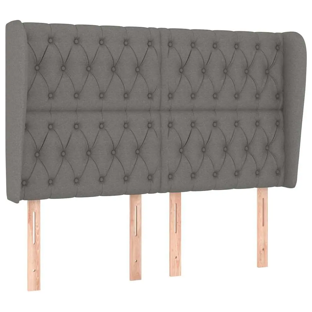 Grey Fabric Headboard with Ears 163 cm