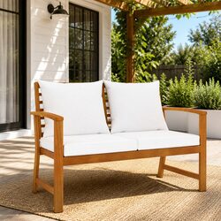 Garden Bench Specifications: 120cm Wooden Outdoor Seating