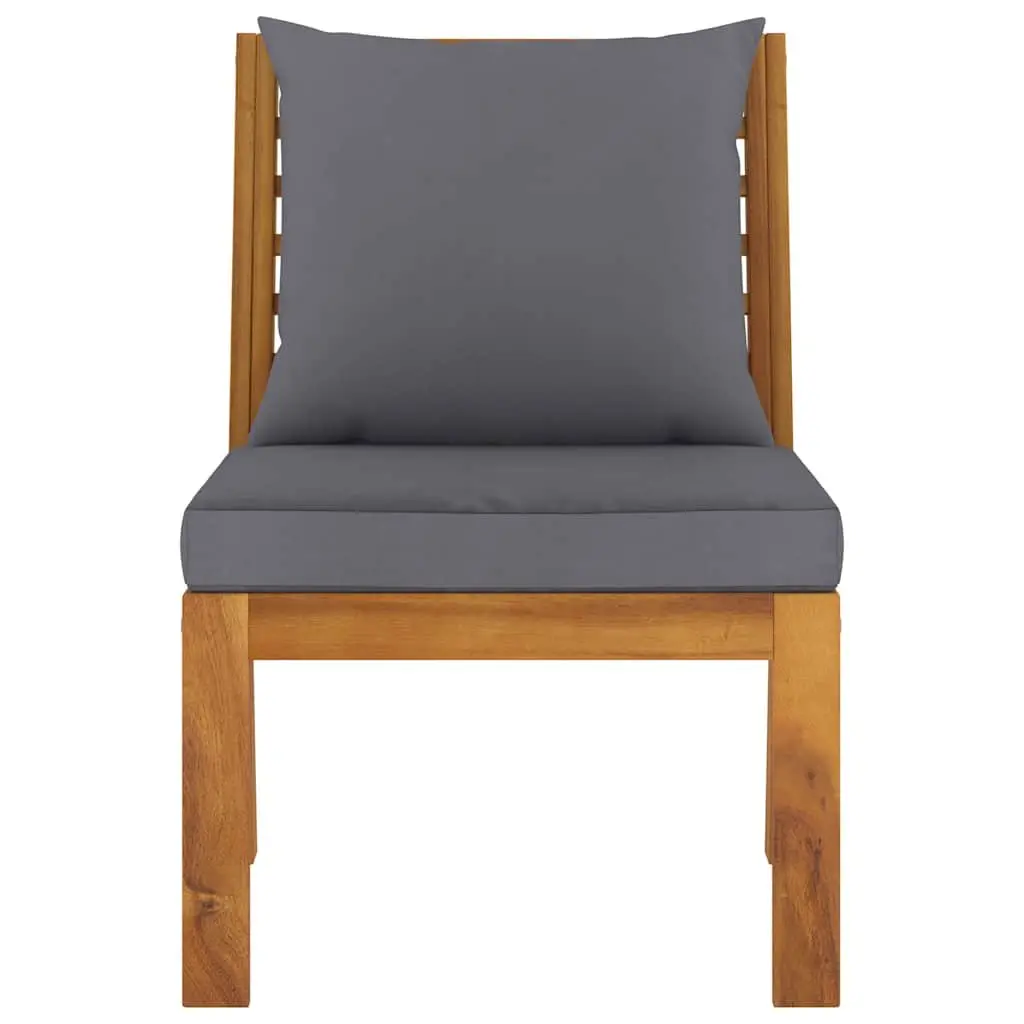 Outdoor Sectional Middle Sofa Solid Wood Lounge Cushion Patio Garden Seating
