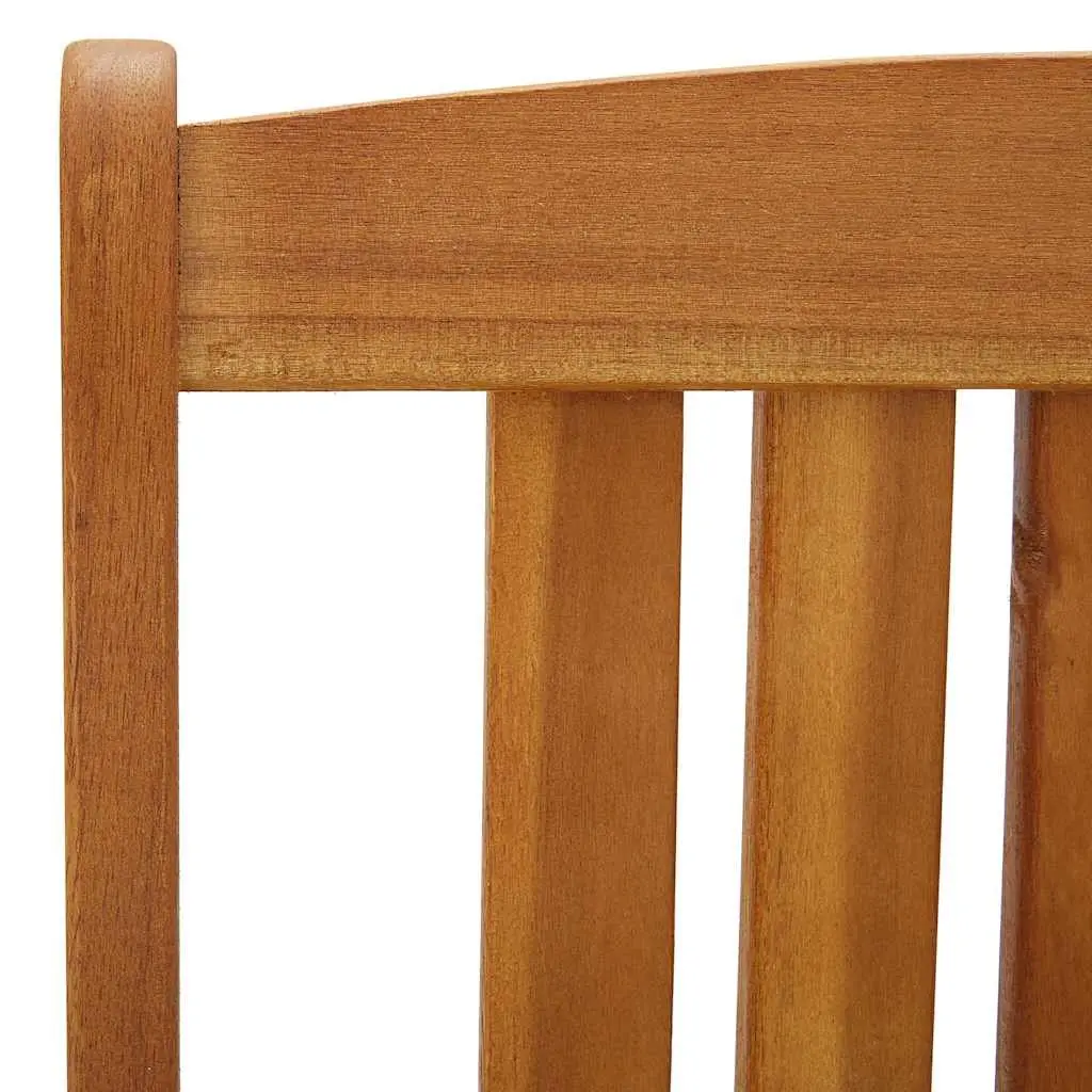 Acacia Wood Outdoor Patio Chairs Set 4 Pieces Brown Weather Resistant Seating