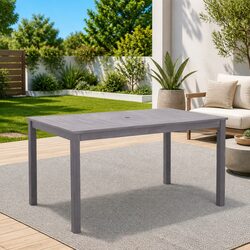 Garden Dining Table: 140x80x74 cm Solid Acacia Wood