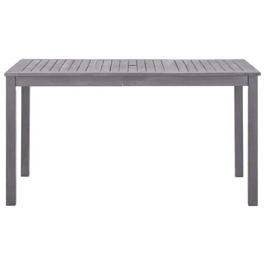 Garden Dining Table Outdoor Furniture Solid Acacia Wood Grey Wash 140x80x74cm