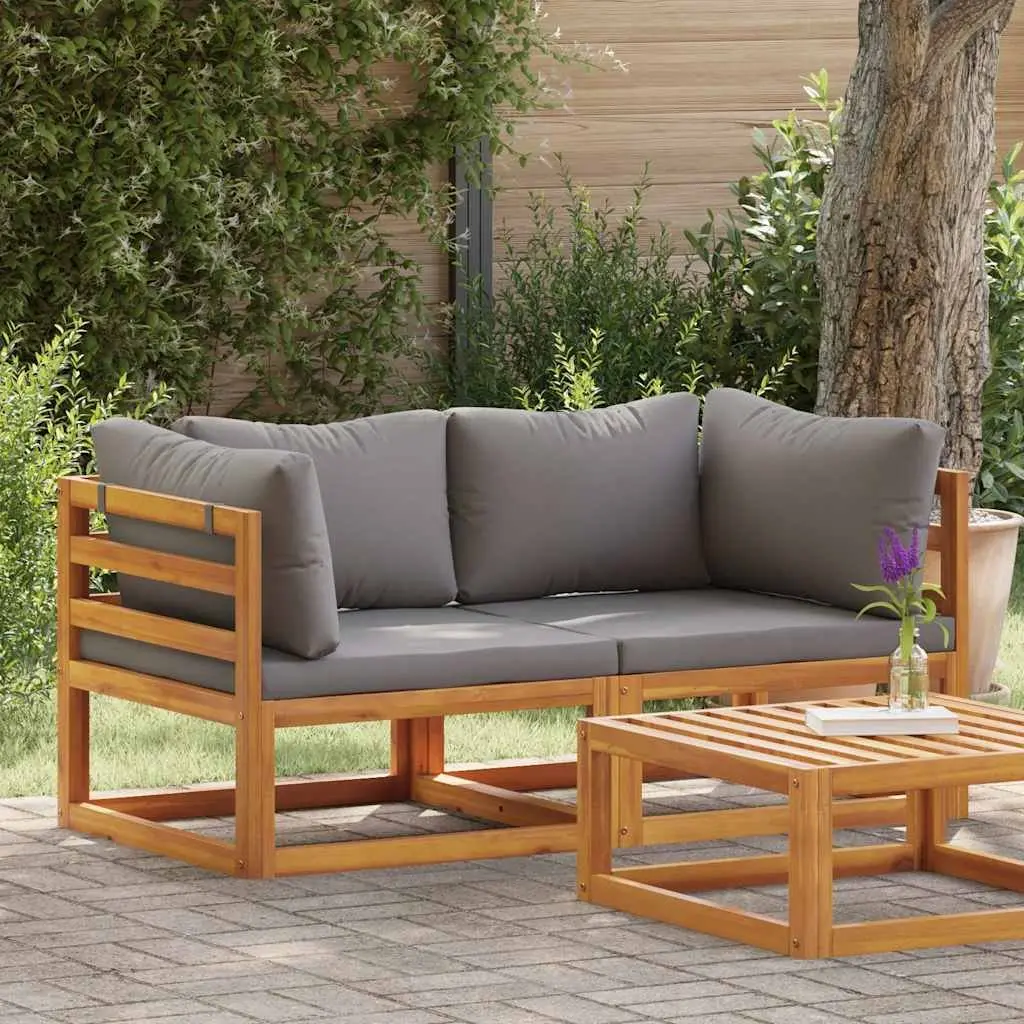 Outdoor Sectional Sofa Set 2pc Garden Lounge Grey