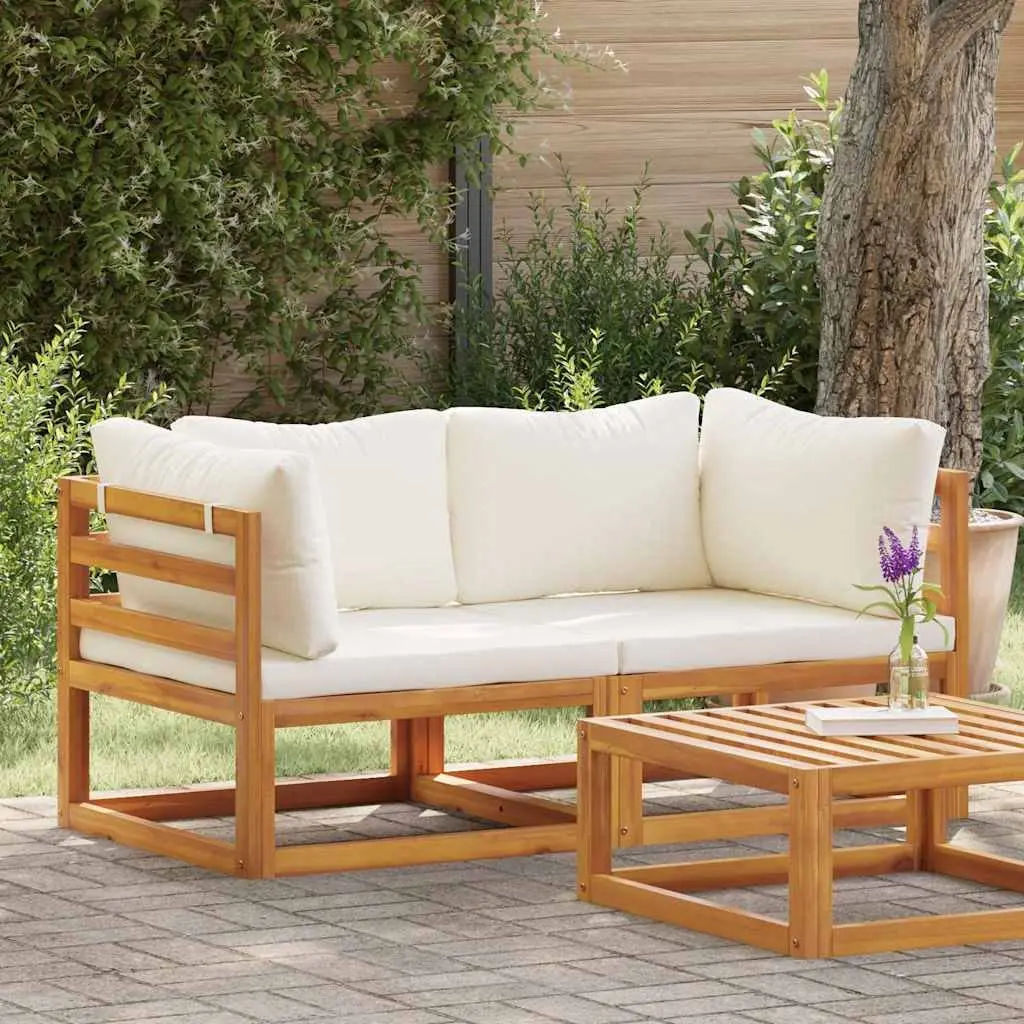 Outdoor Sectional Sofa 2-Piece Corner Set Garden Furniture Cream