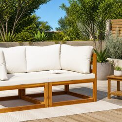 Outdoor Modular Sectional Corner Sofa – Acacia Wood