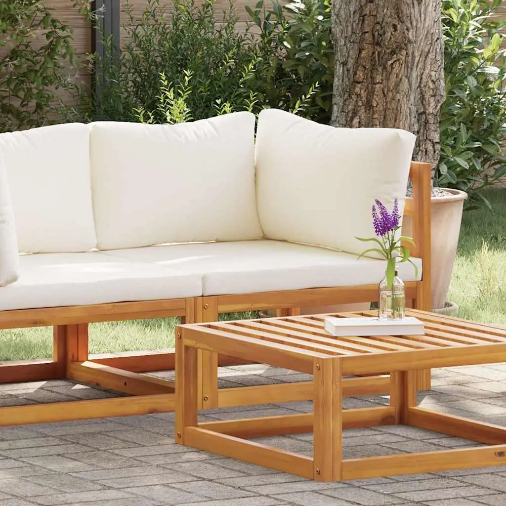 Outdoor Sectional Corner Sofa for Garden Cream Acacia Wood
