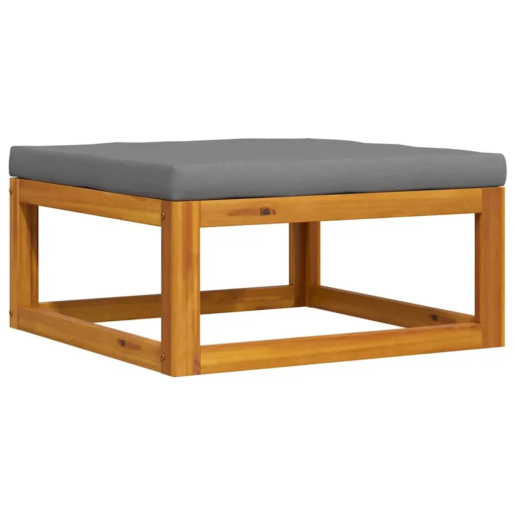 Outdoor Footrest for Garden Lounge Seating with Padded Cushion Solid Wood