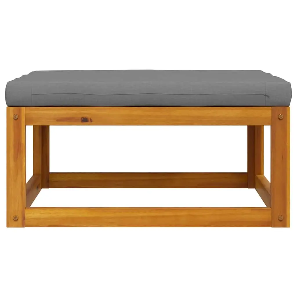Outdoor Footrest for Garden Lounge Seating with Padded Cushion Solid Wood